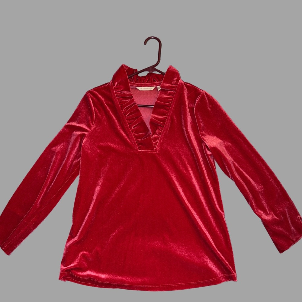 Soft Surroundings Scarlet Velvet Blouse